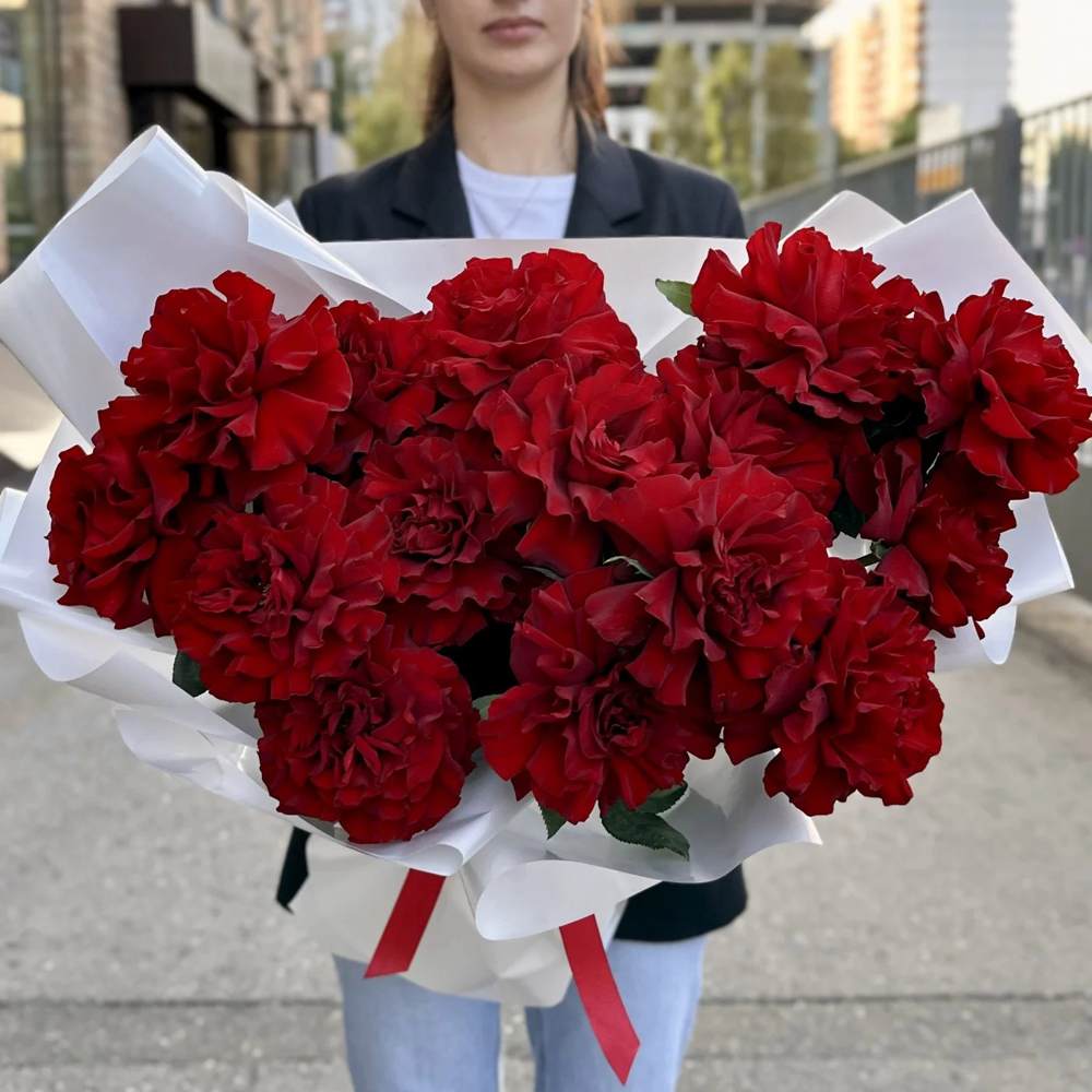 Французская красная роза 15 шт.