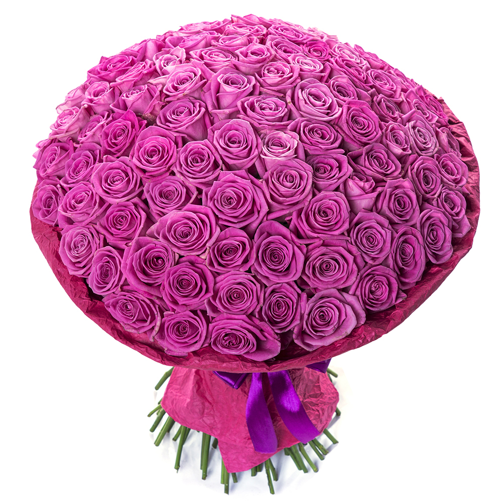 101 розовая роза 50 см