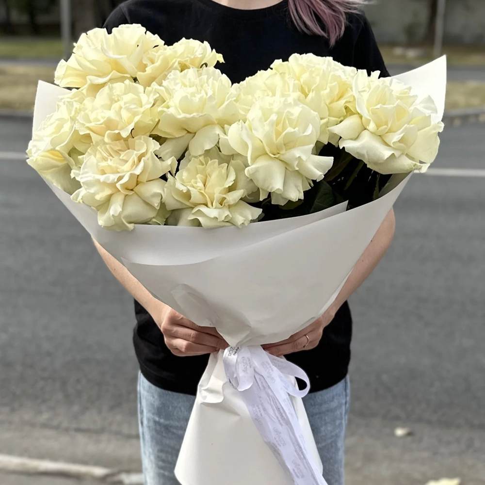 Французская белая роза 15 шт.