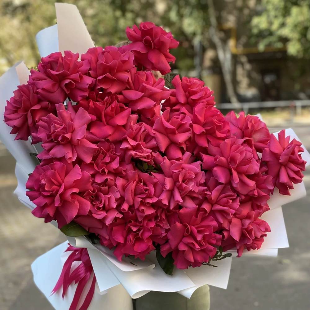 Французская малиновая роза 25 шт.