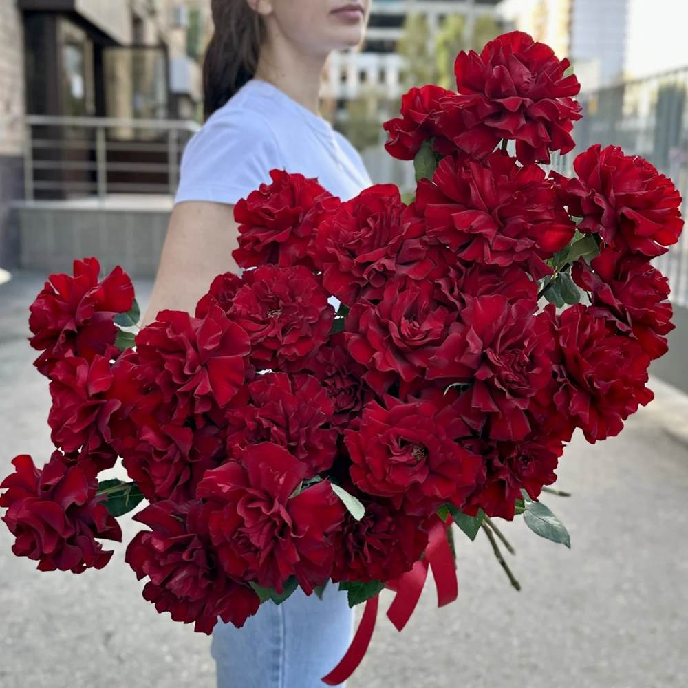 Французская красная роза 25 шт.
