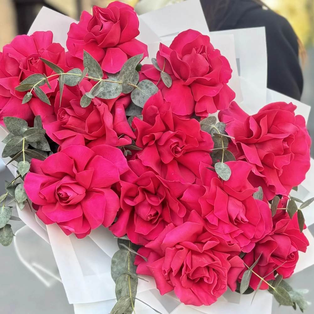 Французская малиновая роза 11 шт.