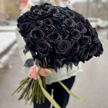 Букет из 45 чёрных роз Premium