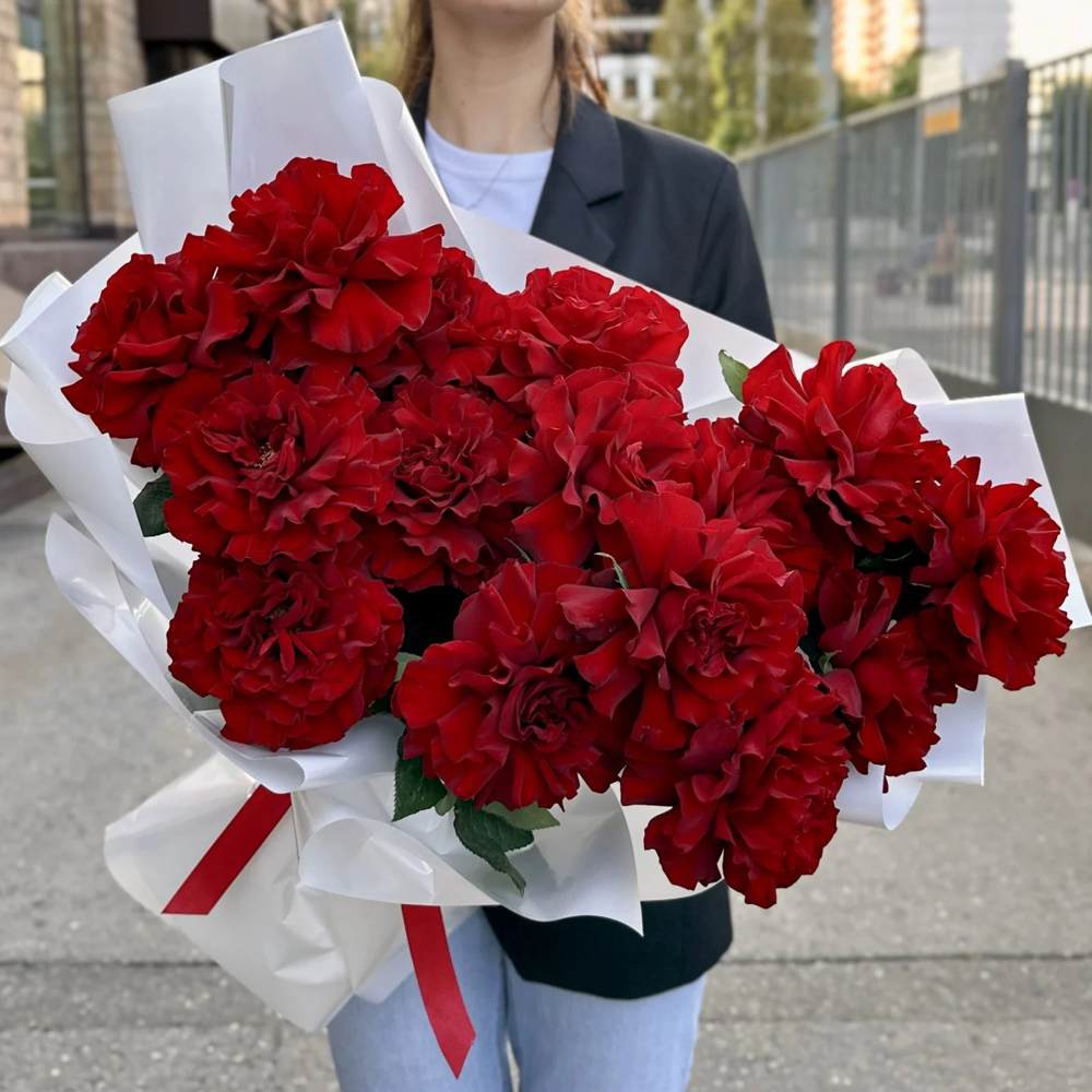 Французская красная роза 15 шт.