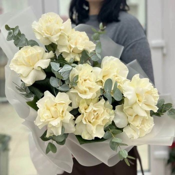 Французская белая роза 9 шт.