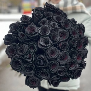 Букет из 45 чёрных роз Premium