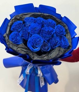Букет из 13 синих роз Оригинал Эквадор