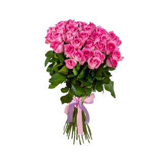 Букет из 25 розовых роз 60 см